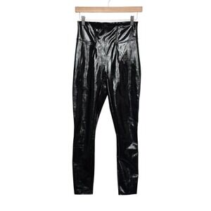 SPANX Faux Leather‎ Leggings Black High Waisted Skinny Pants Women's Small